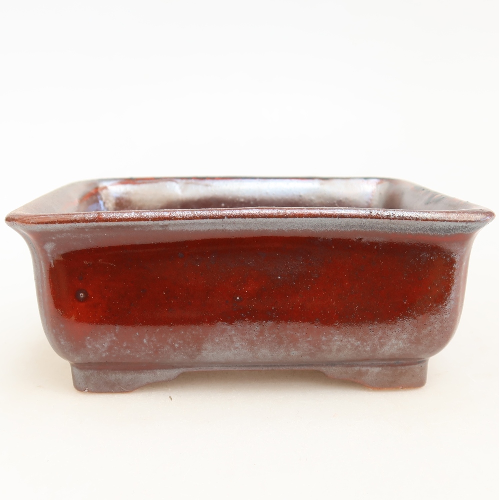 Ceramiczna miska do bonsai 12 x 10 x 5 cm, kolor czerwony