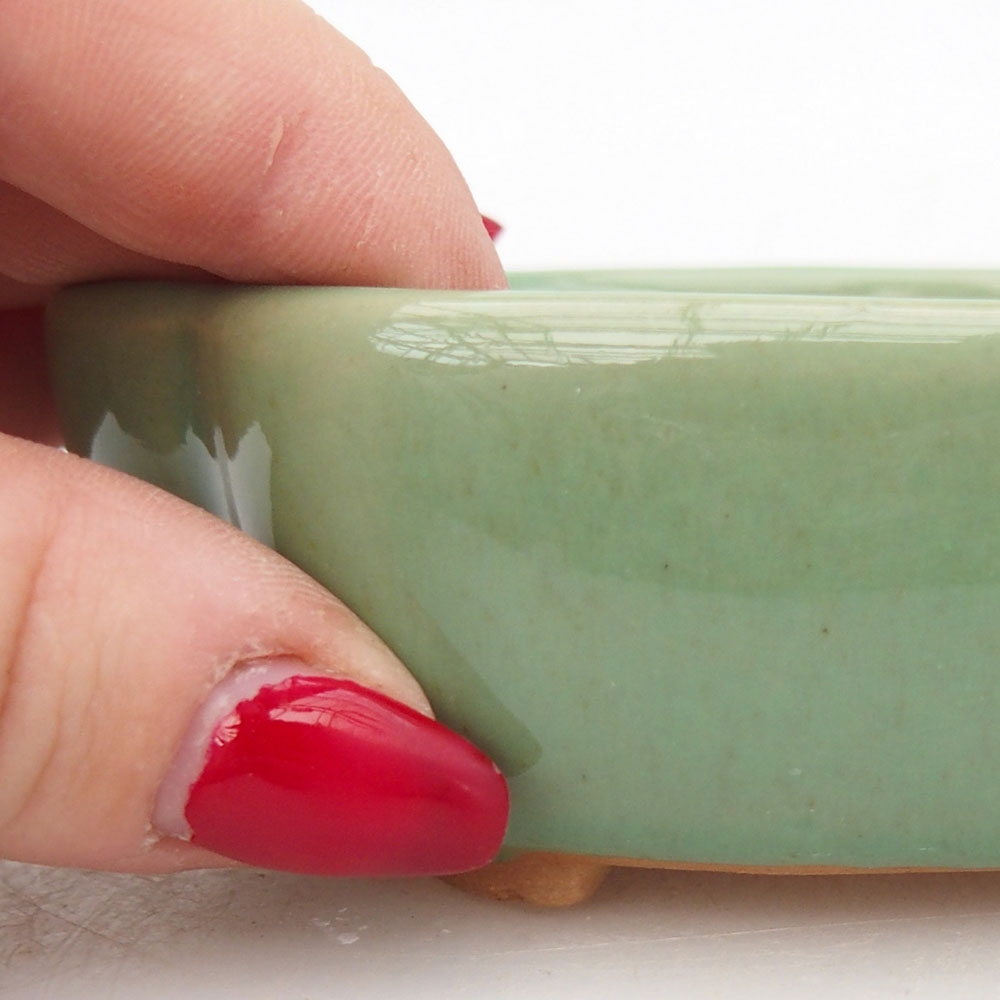 Ceramiczna miska do bonsai 10,5 x 8,5 x 3,5 cm, zielona