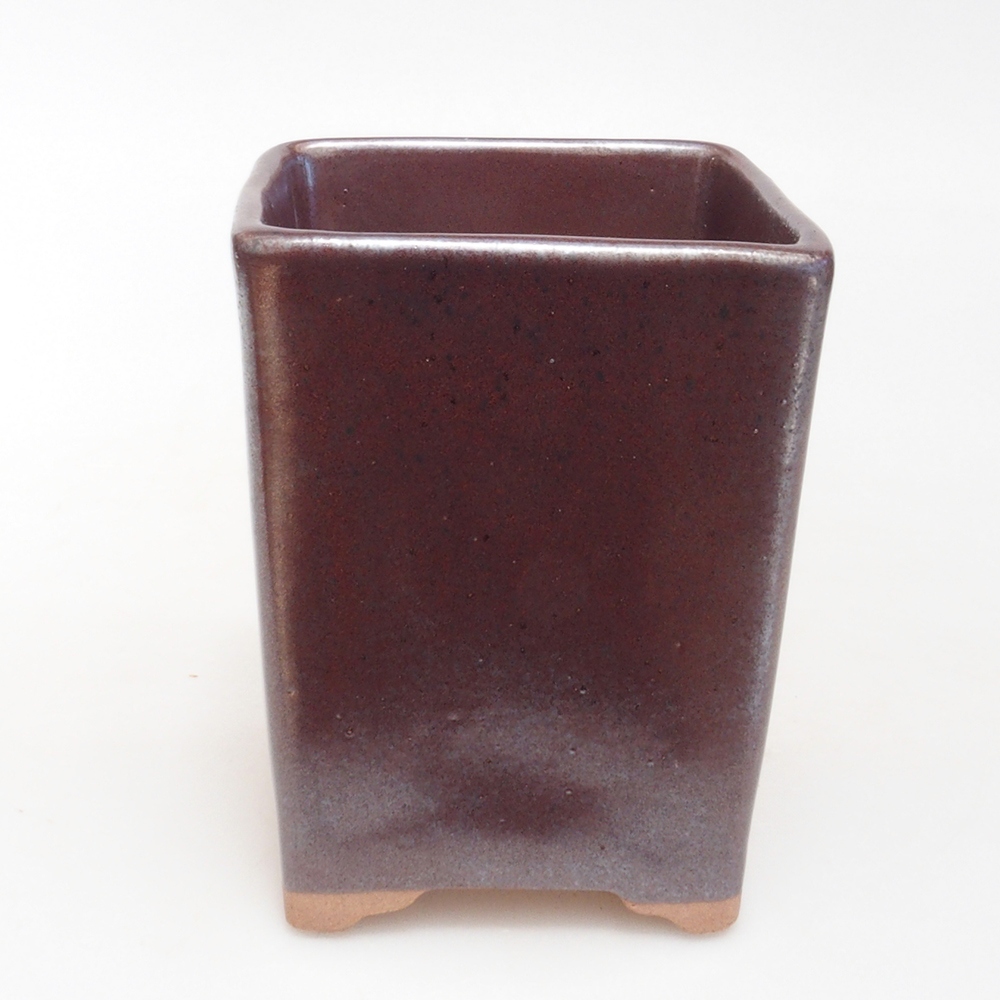 Ceramiczna miska bonsai 8,5 x 8,5 x 11 cm, kolor brązowy 