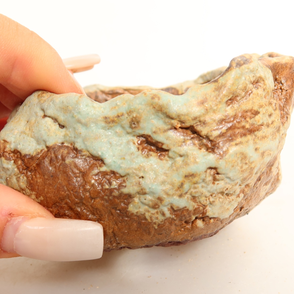 Ceramiczna skorupka  7,5 x 7,5 x 4,5 cm, kolor zielony