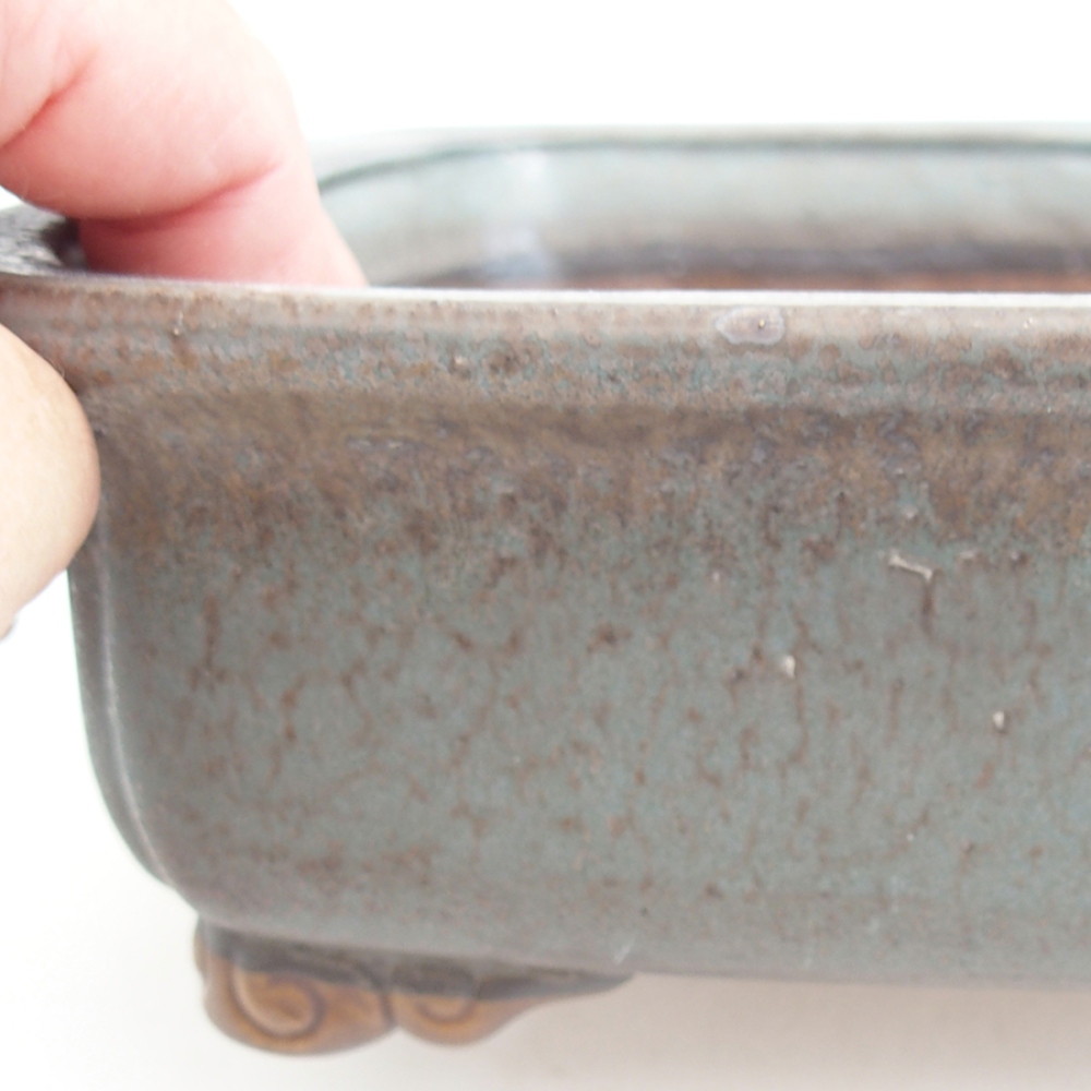 Ceramiczna miska na bonsai 24,5 x 19 x 7 cm, kolor niebieski