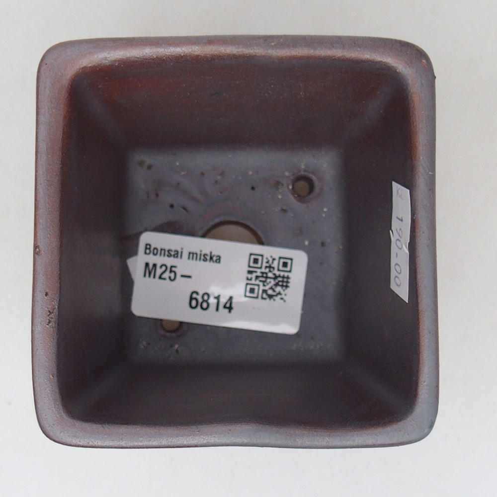 Ceramiczna miska na bonsai 7,5 x 7,5 x 7 cm, kolor metaliczny
