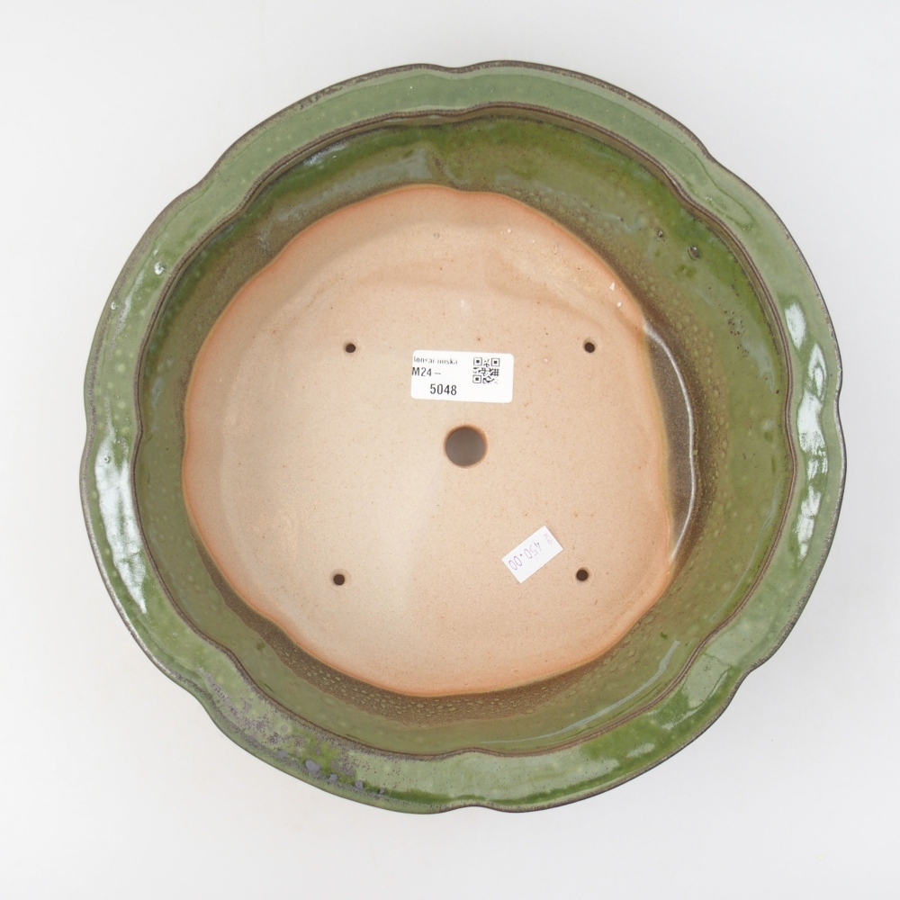 Ceramiczna miska bonsai 26 x 26 x 8 cm, kolor zieliony