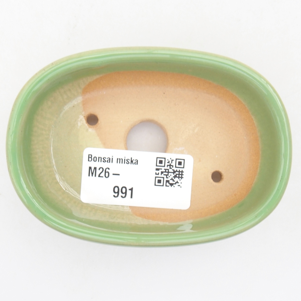 Ceramiczna miska do bonsai 9 x 6,5 x 3 cm, zielona
