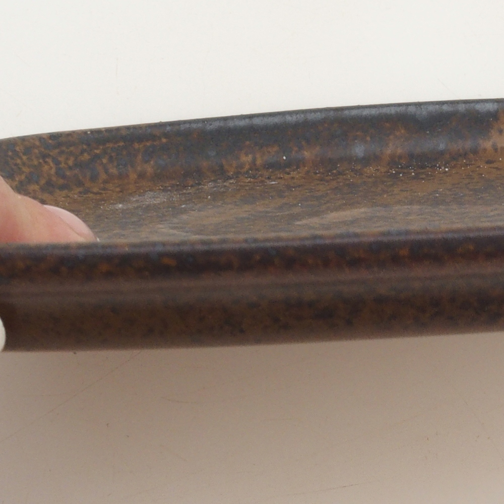 Ceramiczna miska H25 - 20,5 x 14,5 x 1,5 cm - brązowa