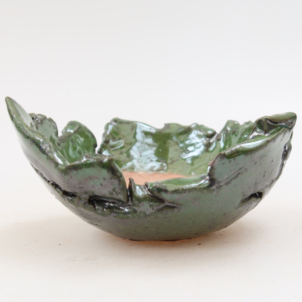 Ceramiczna skorupa  11 x 10,5 x 5,5 cm, kolor zielony