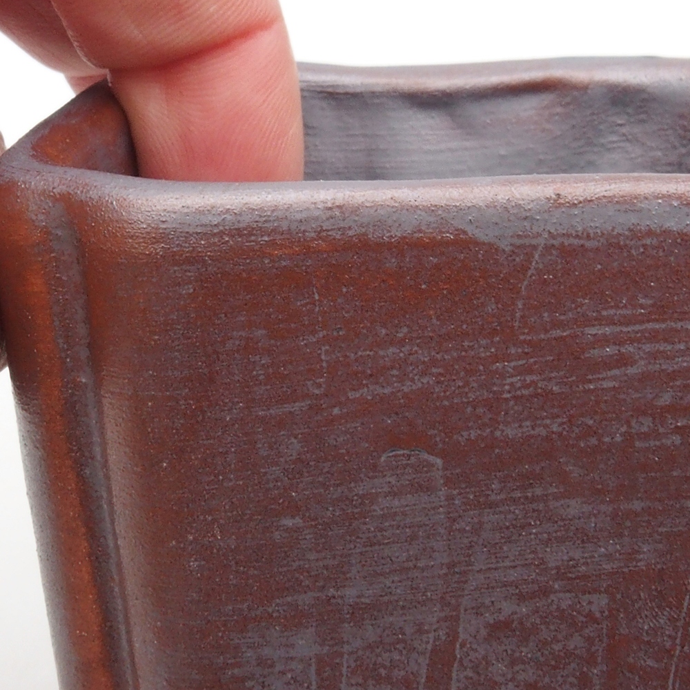 Ceramiczna miska bonsai 7 x 7 x 8 cm, kolor metaliczny