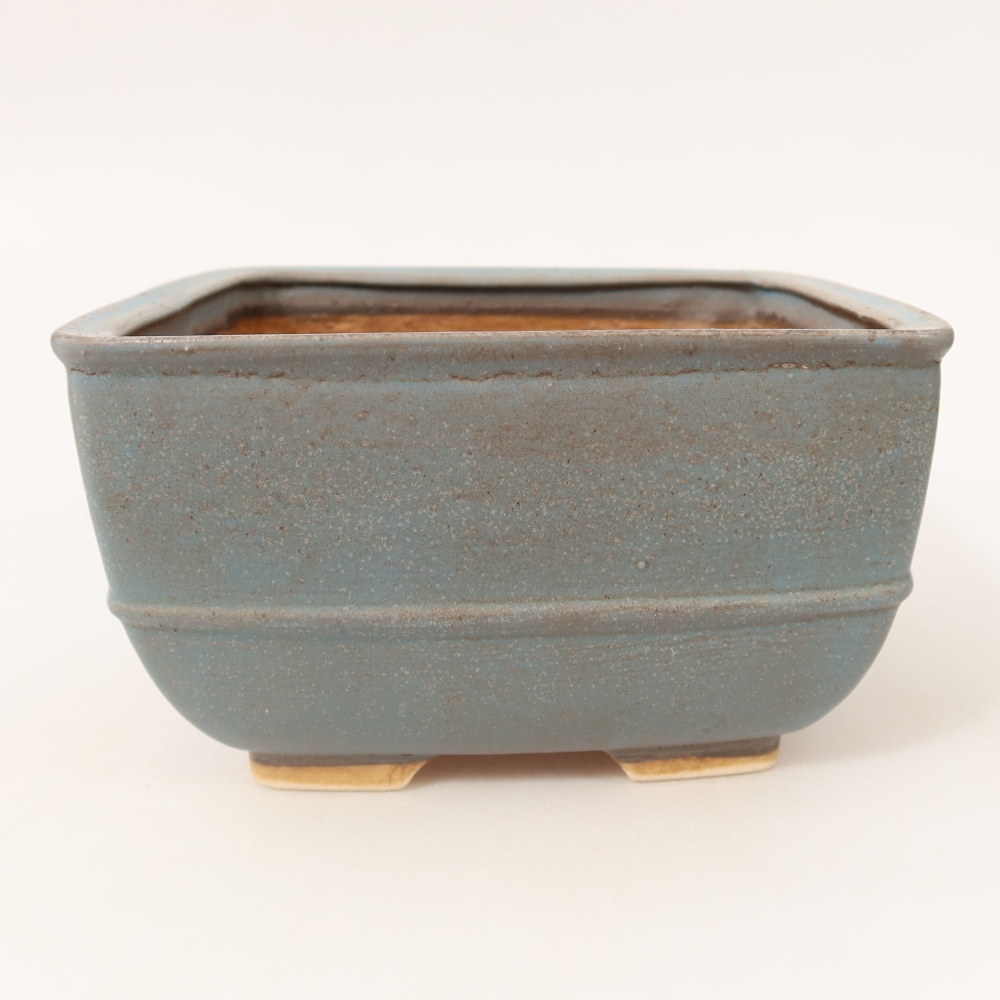 Ceramiczna miska do bonsai 16,5 x 16,5 x 9,5 cm, kolor niebieski