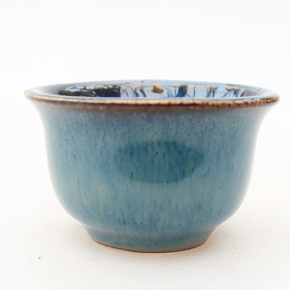 Ceramiczna miseczka do bonsai 5,5 x 5 x 3 cm, kolor niebieski