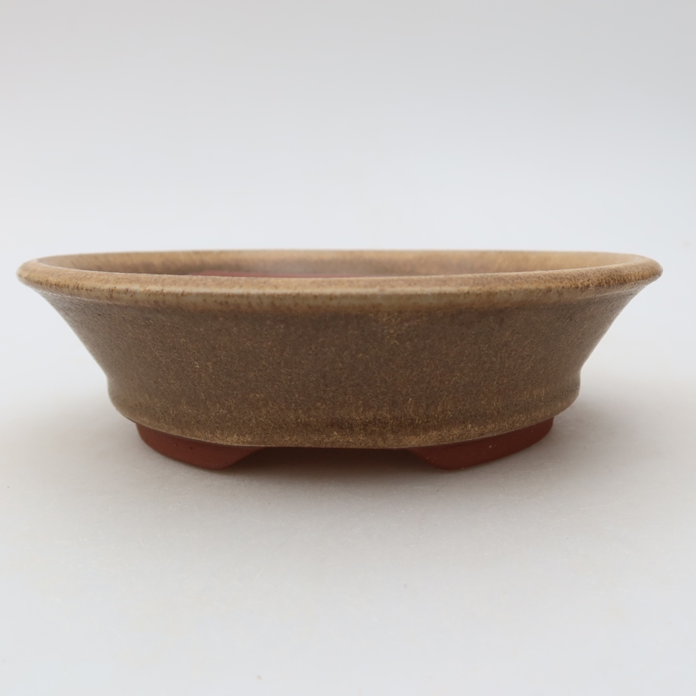 Ceramiczna miska do bonsai 15 x 15 x 4,5 cm, brązowa