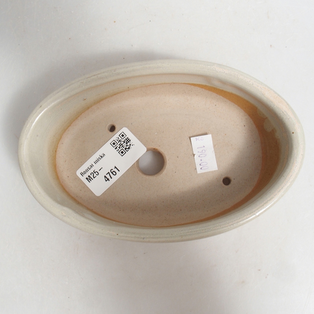 Ceramiczna miska bonsai 15 x 9,5 x 4 cm, kolor beżowy
