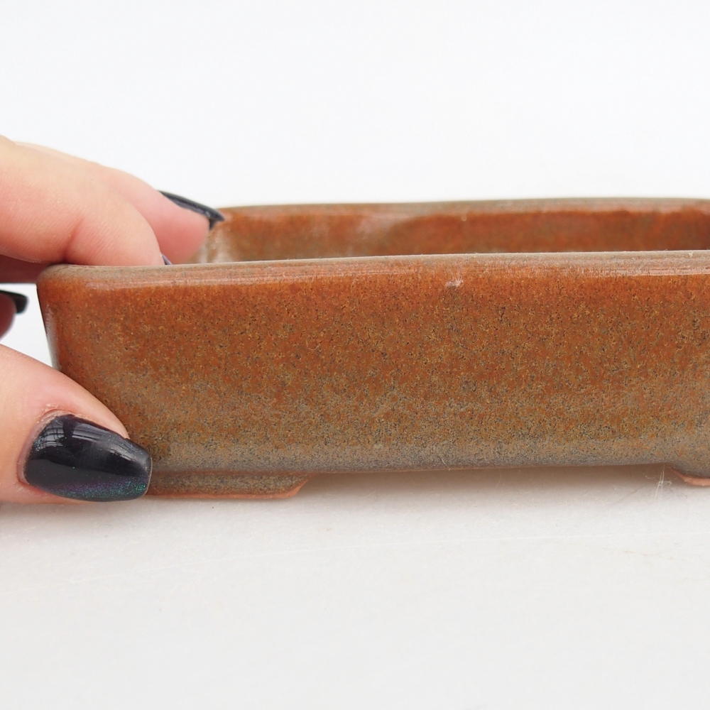 Ceramiczna miska do bonsai 12,5 x 9,5 x 3,5 cm, brązowa