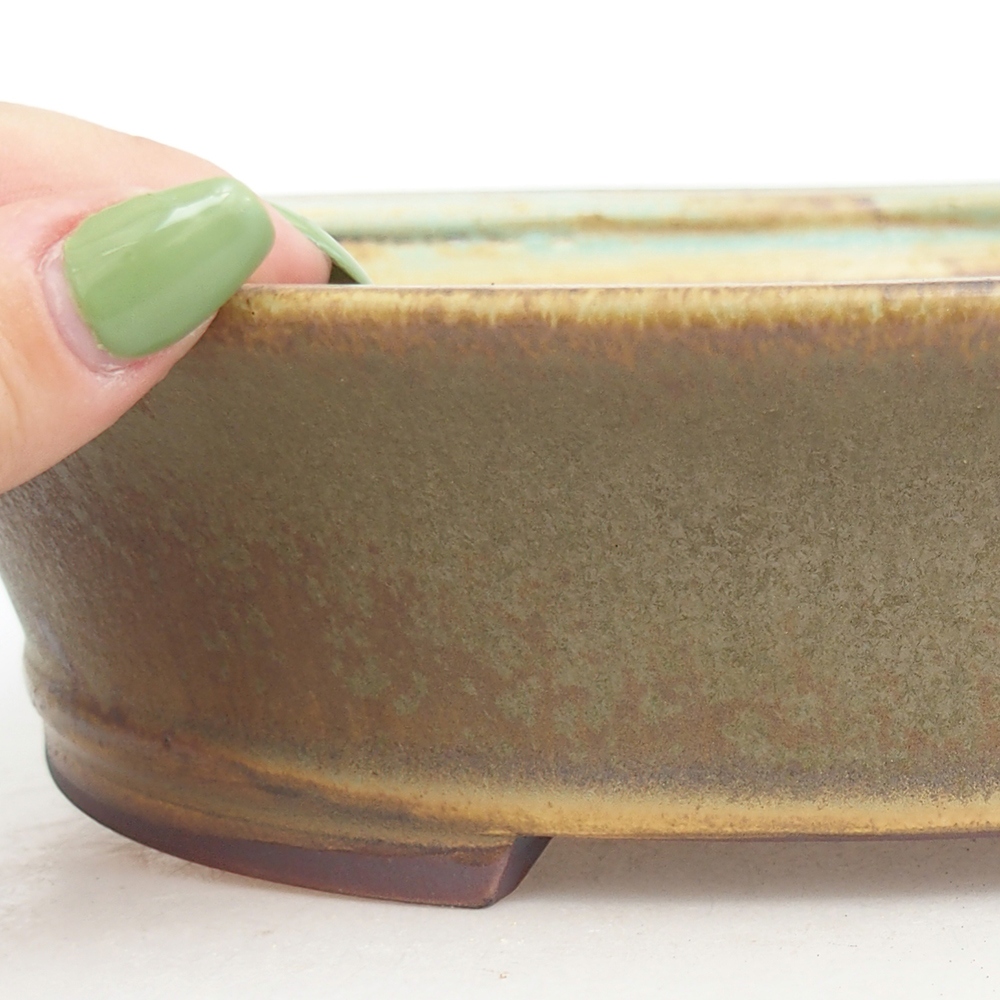 Ceramiczna miska do bonsai 28 x 25 x 6,5 cm, zielona