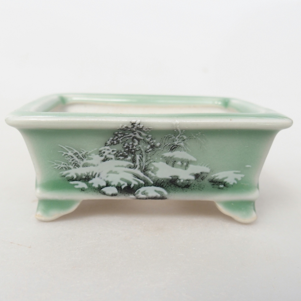 Mini miska do bonsai 8 x 6 x 3 cm, zielona