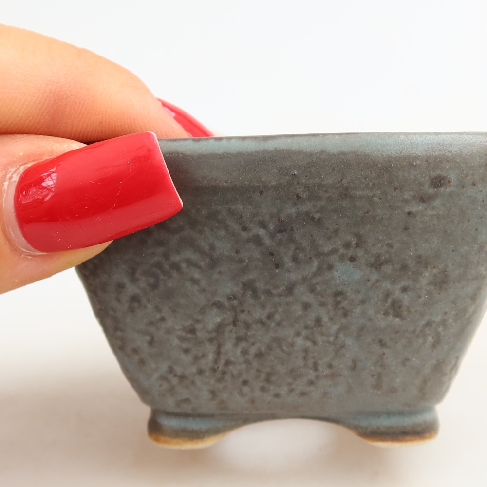 Ceramiczna miska do bonsai 6 x 6 x 4 cm, kolor niebieski