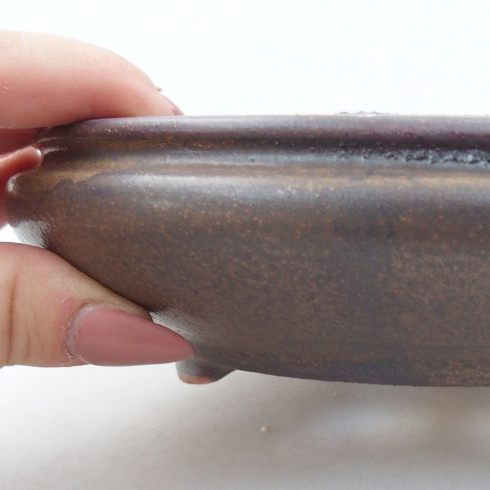 Ceramiczna miska do bonsai 15 x 15 x 5 cm, brązowa