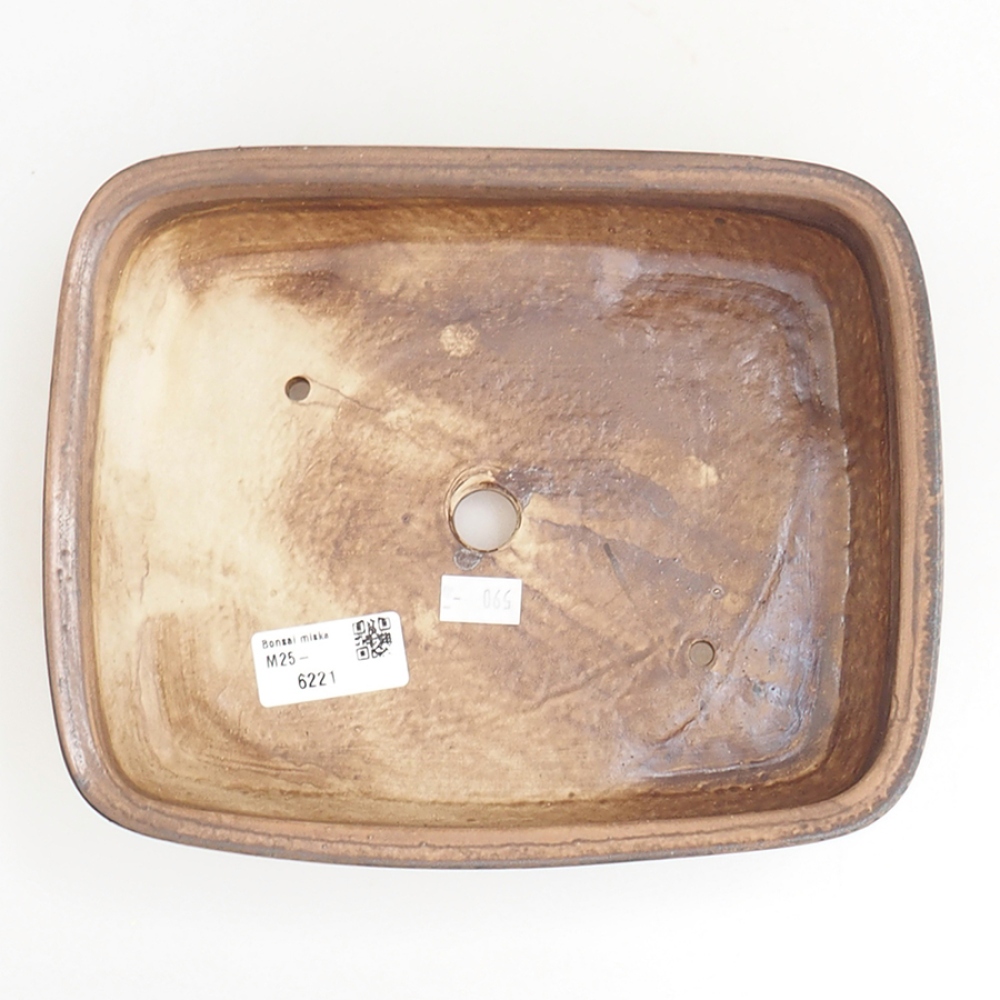 Ceramiczna miska do bonsai 21,5 x 17,5 x 5,5 cm, brązowa
