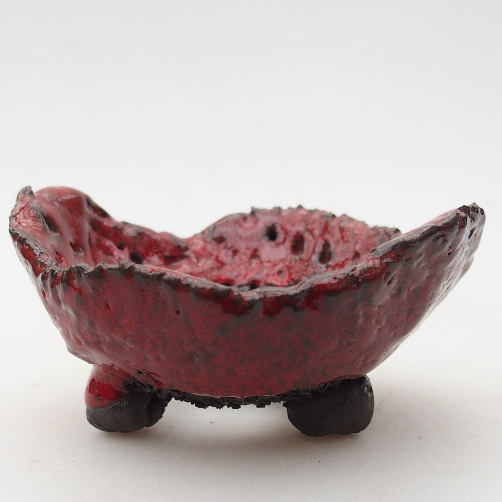 Ceramiczna skorupa 8,5 x 8 x 4,5 cm, kolor czerwony