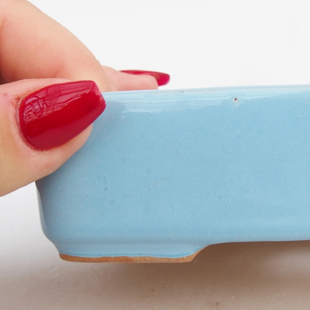 Ceramiczna miska do bonsai 12,5 x 9,5 x 3,5 cm, kolor niebieski