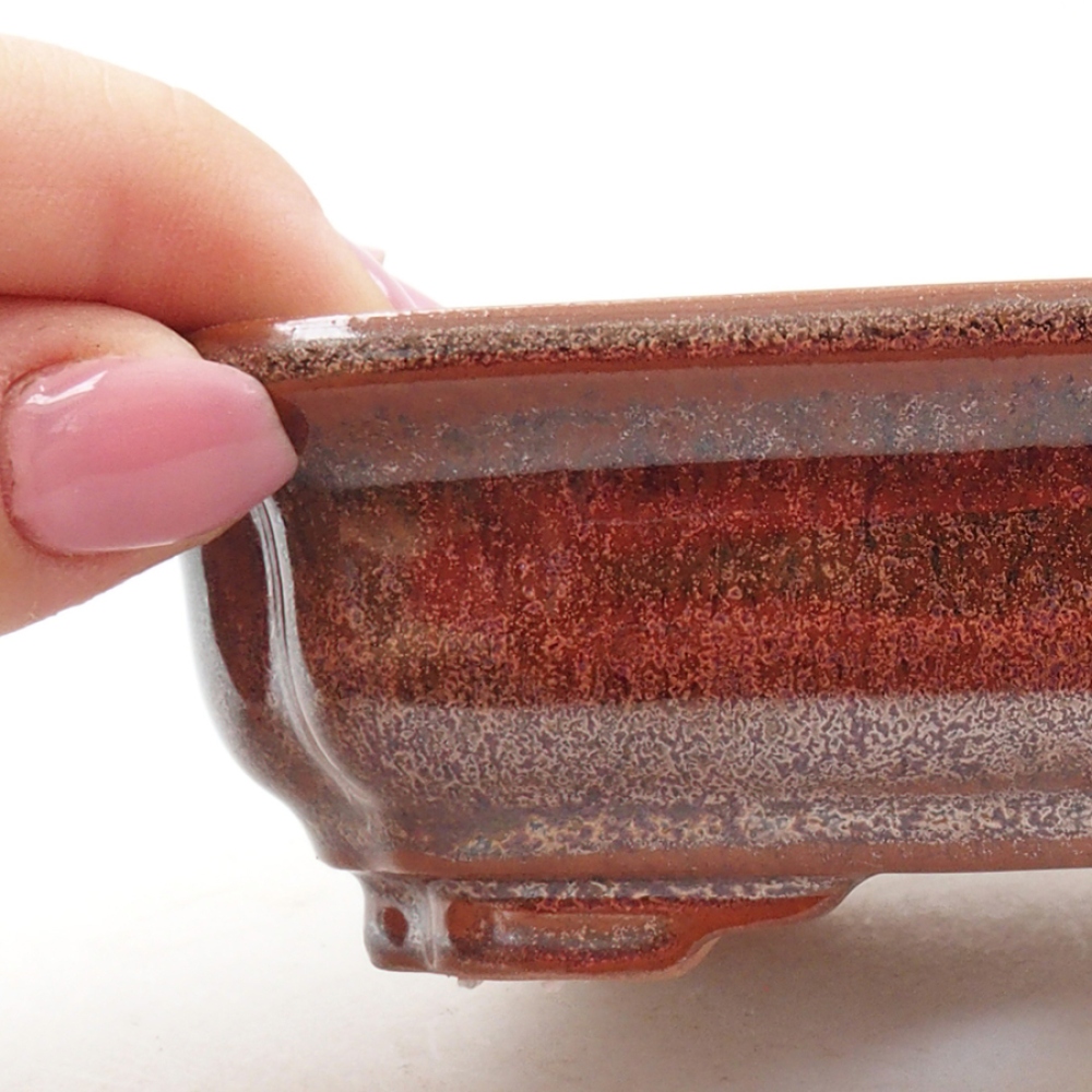 Ceramiczna miska bonsai 14 x 11 x 4 cm, kolor brązowy