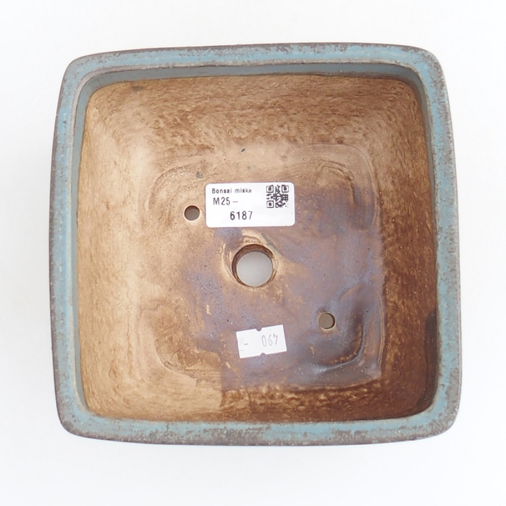 Ceramiczna miska bonsai 16 x 16 x 9 cm, kolor niebieski