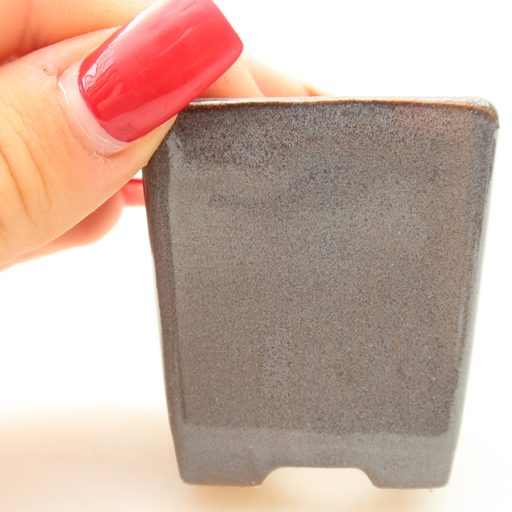 Ceramiczna miseczka do bonsai 4,5 x 4,5 x 5 cm, kolor szary