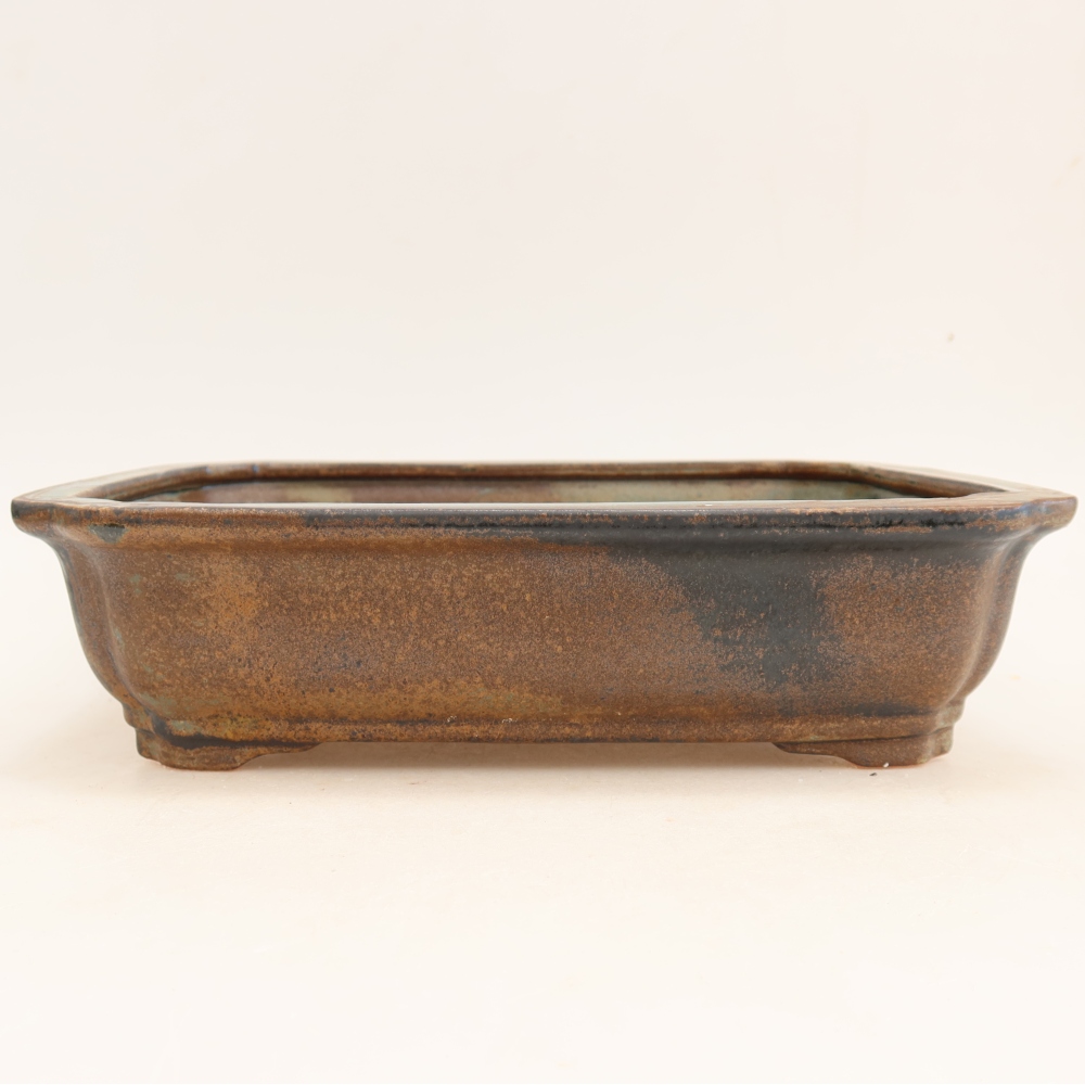 Ceramiczna miska do bonsai 27,5 x 21,5 x 7 cm, kolor brązowy