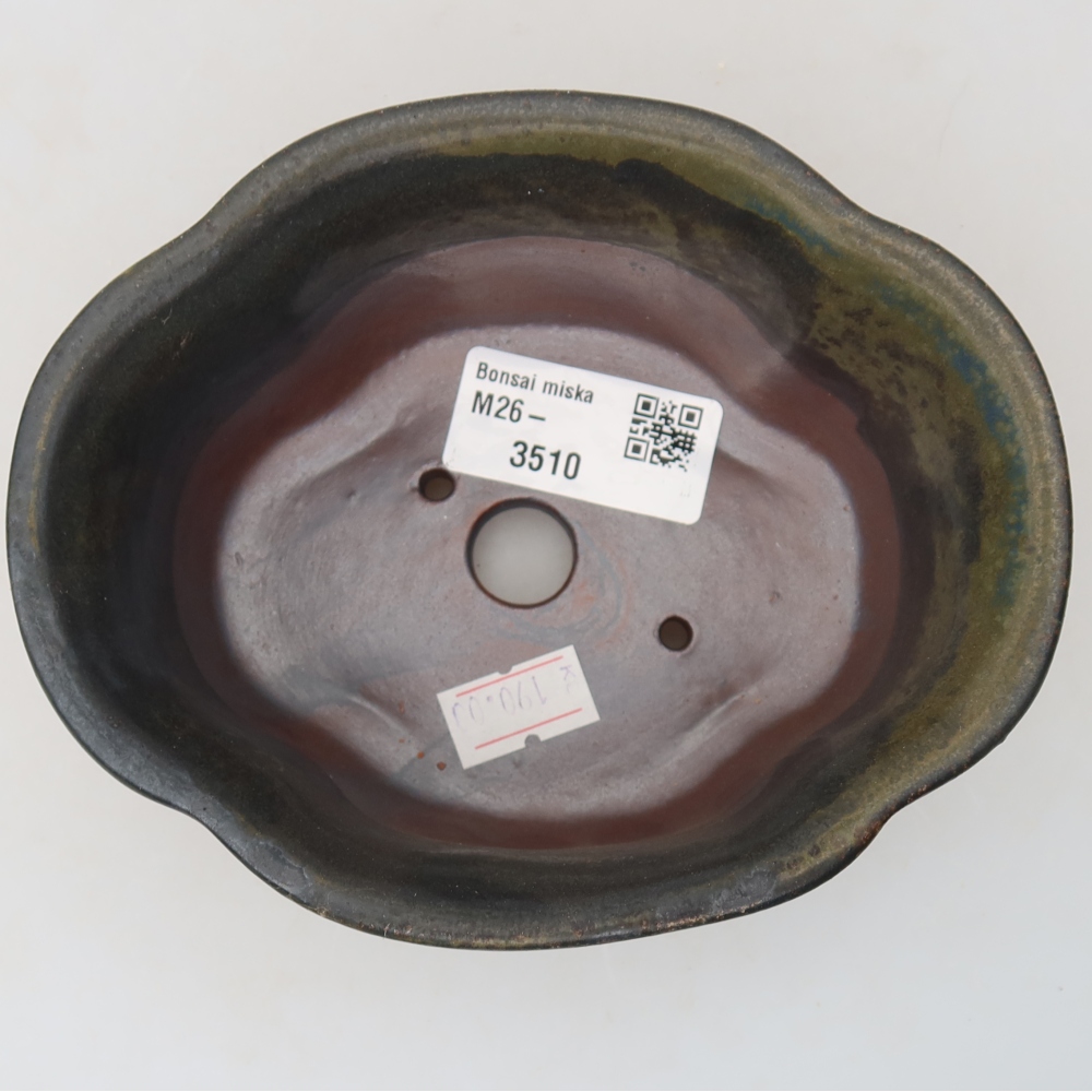 Ceramiczna miska do bonsai 13,5 x 11 x 6 cm, kolor brązowy