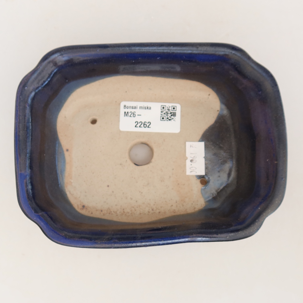 Ceramiczna miska do bonsai 15,5 x 12 x 4,5 cm, kolor niebieski