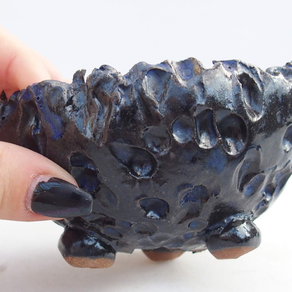 Ceramiczna muszla 10 x 9 x 7 cm, kolor niebieski