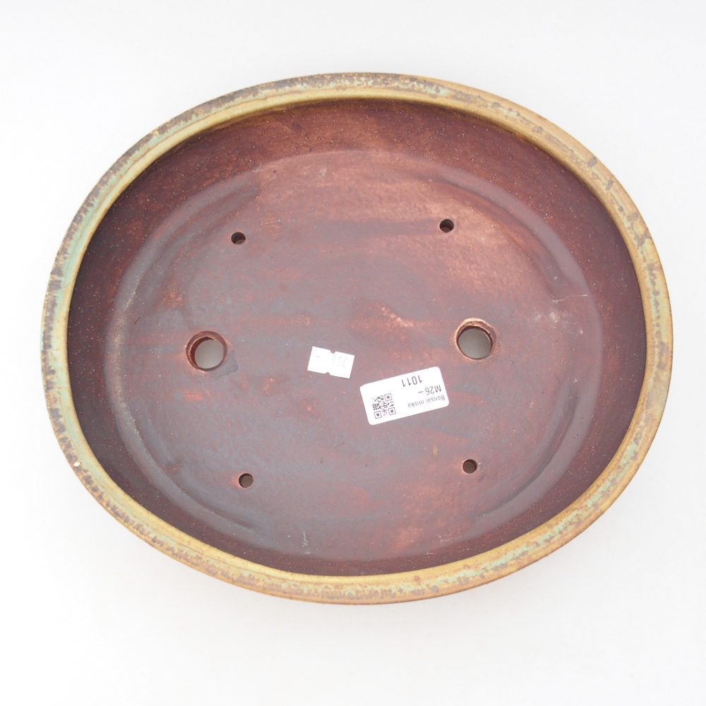 Ceramiczna miska do bonsai 28 x 24,5 x 6 cm, zielona