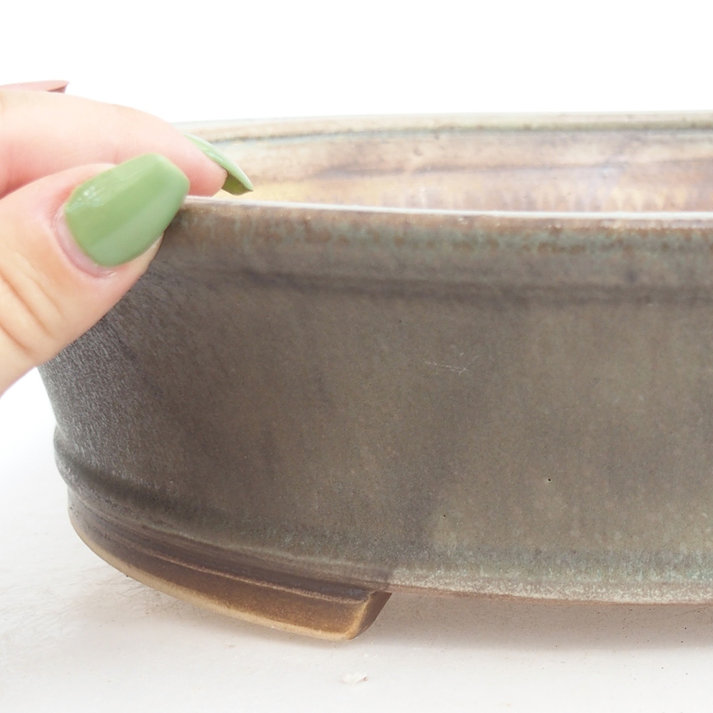Ceramiczna miska do bonsai 32,5 x 28 x 7,5 cm, zielona