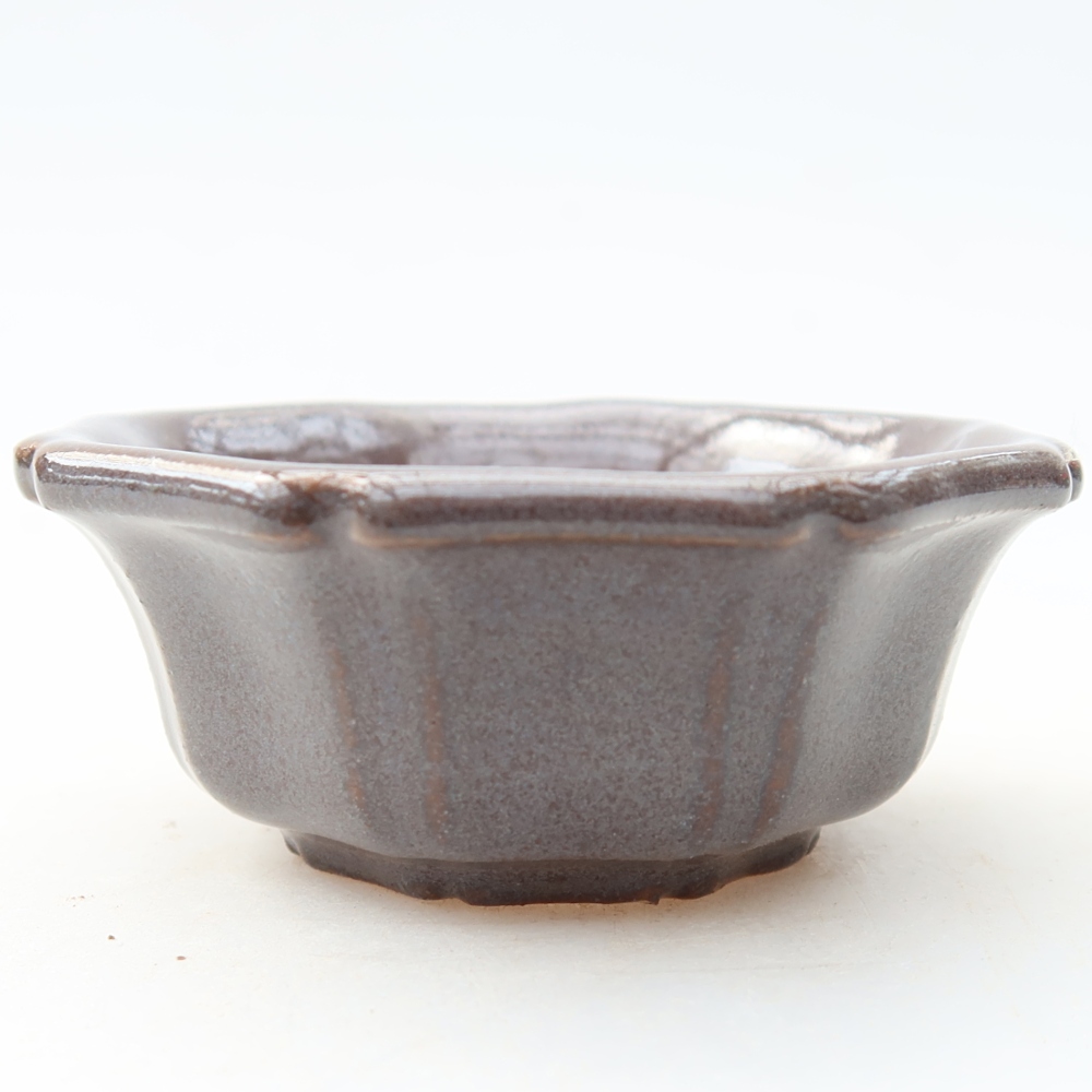 Ceramiczna miseczka do bonsai 6 x 6 x 2,5 cm, kolor szary