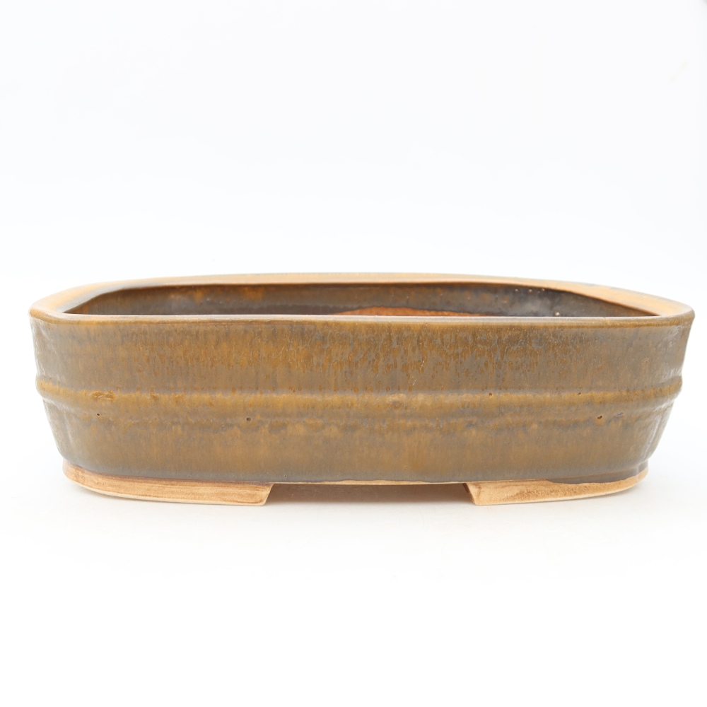 Ceramiczna miska do bonsai 24,5 x 20,5 x 6,5 cm, kolor brązowy