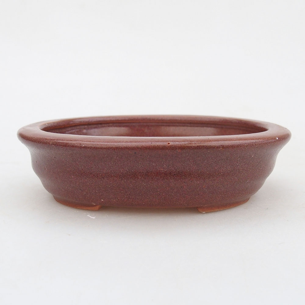Ceramiczna miska do bonsai 12 x 10 x 3 cm, bordowa