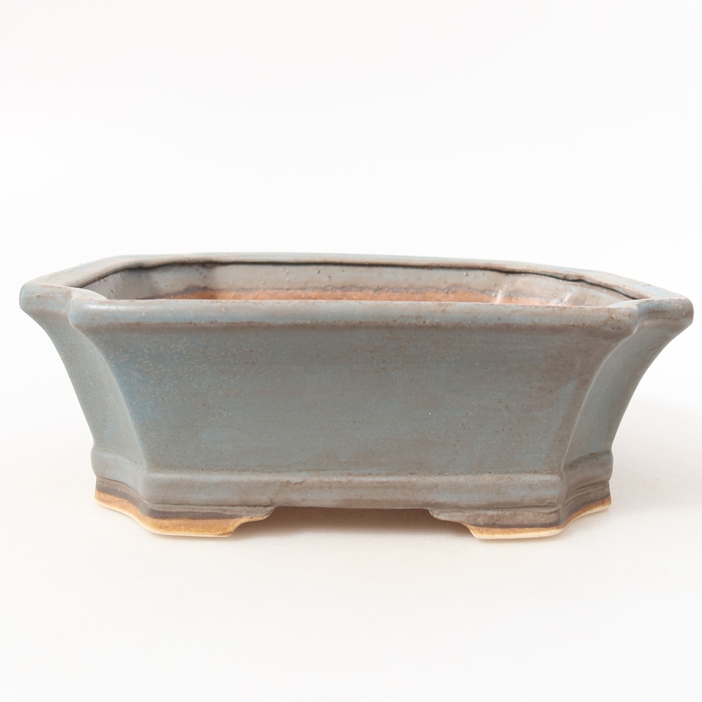 Ceramiczna miska do bonsai 18 x 15 x 6 cm, kolor niebieski
