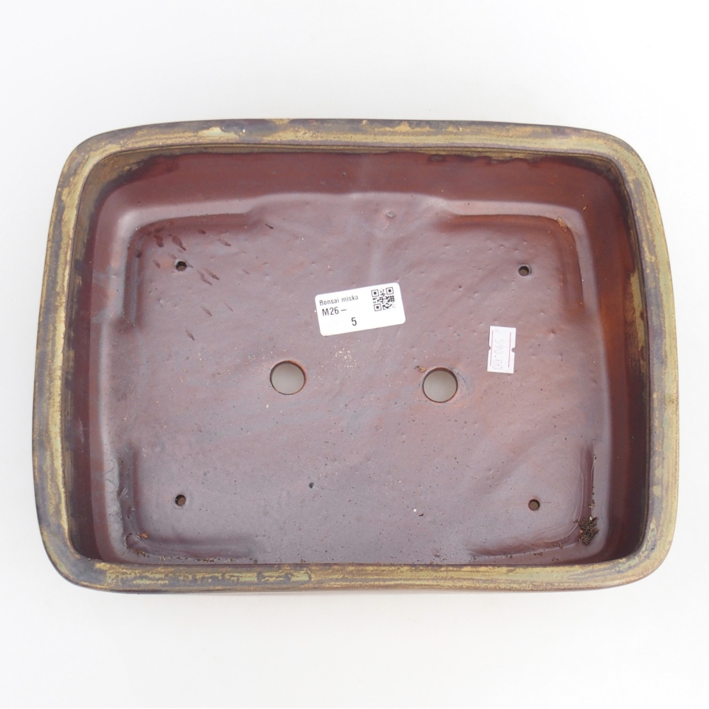 Ceramiczna miska do bonsai 26,5 x 20,5 x 7 cm, zielona