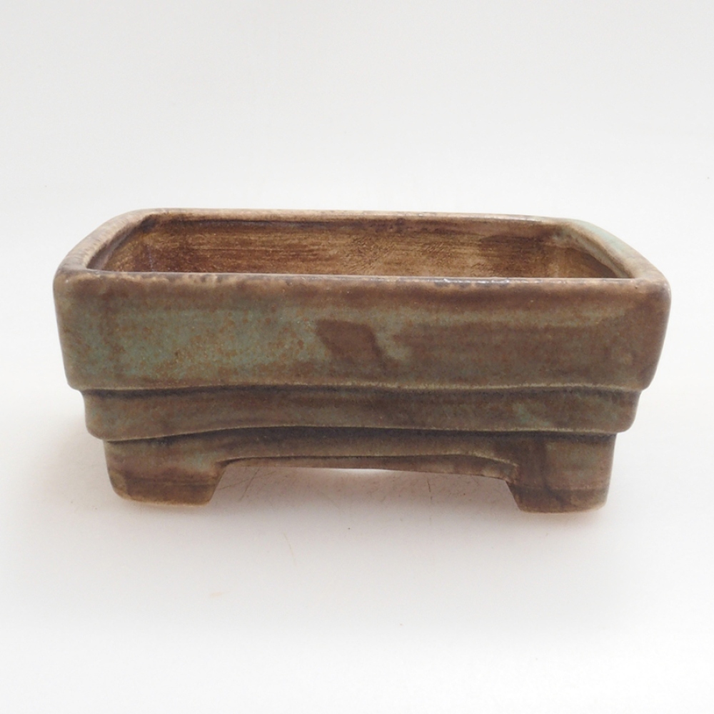 Ceramiczna miska do bonsai 9 x 7,5 x 3,5 cm, kolor zieliony