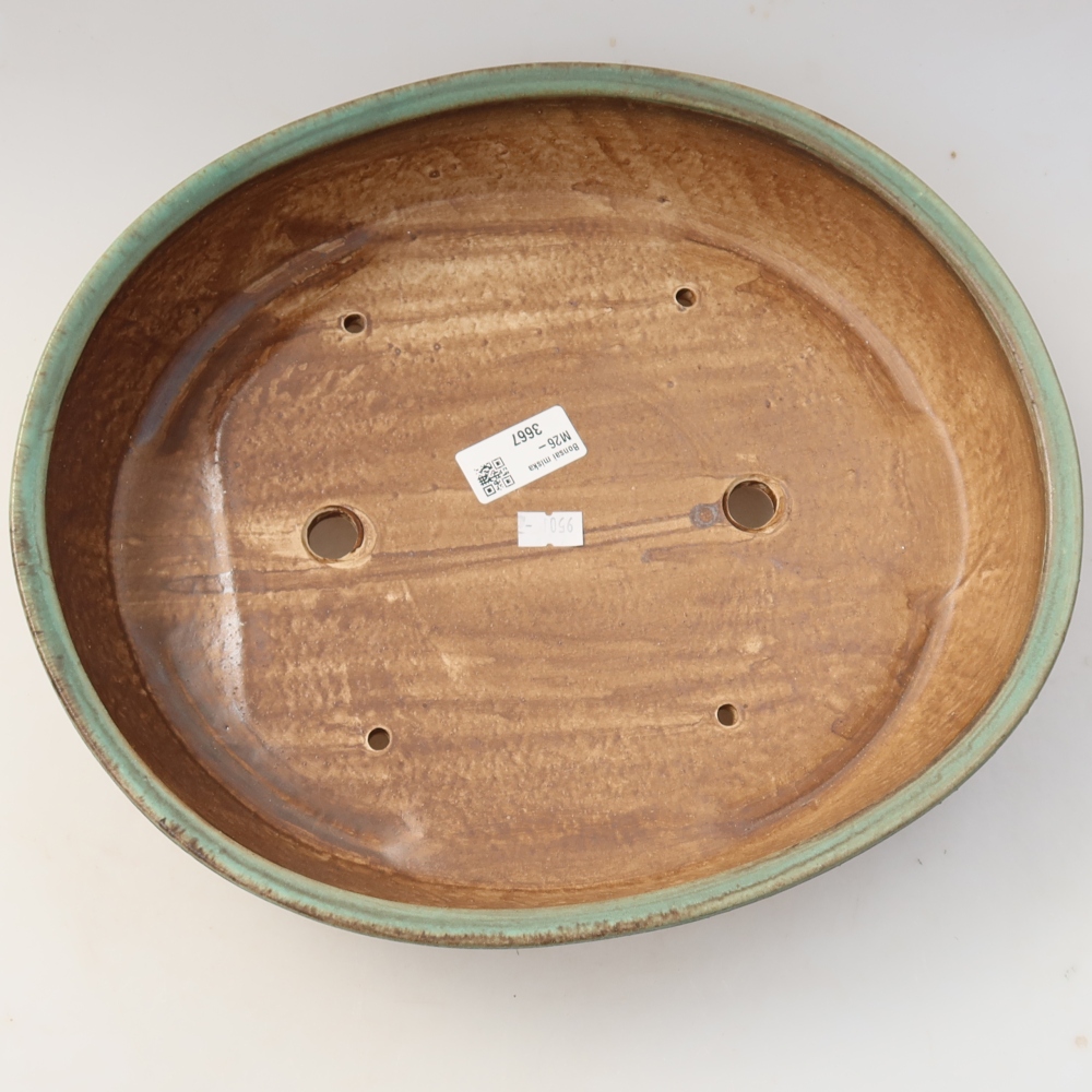 Ceramiczna miska do bonsai 32 x 27,5 x 6,5 cm, kolor zielony
