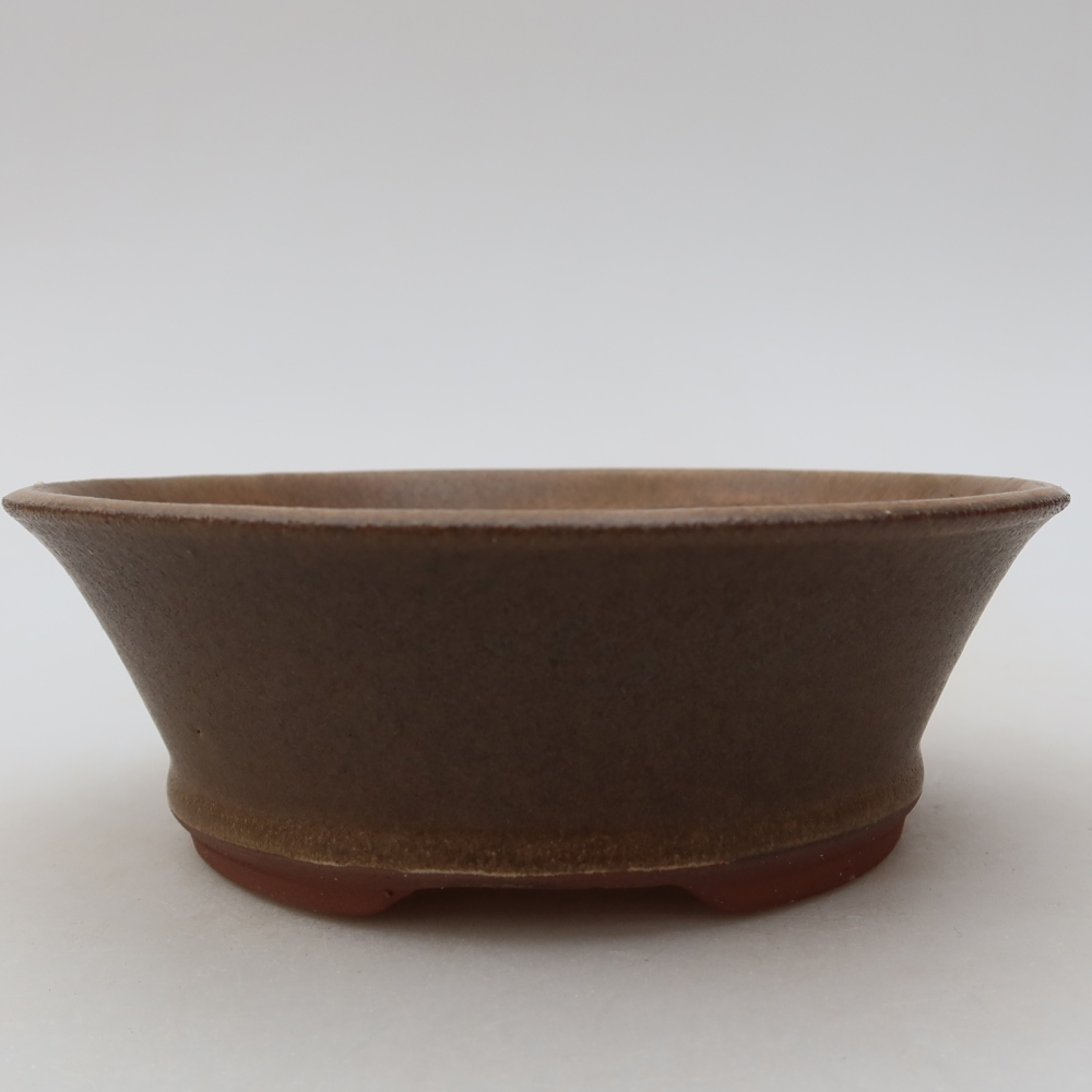 Ceramiczna miska do bonsai 15 x 15 x 5 cm, brązowa