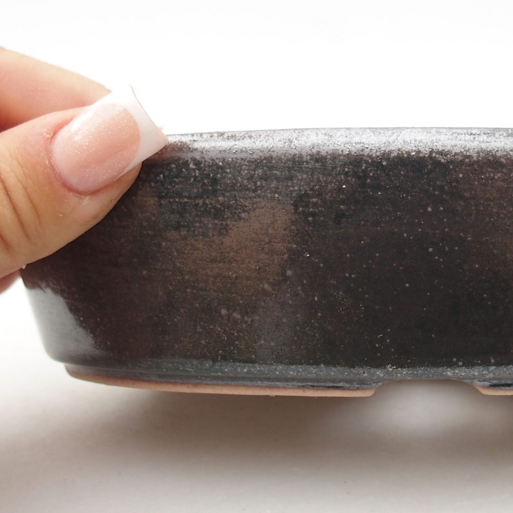 Ceramiczna miska na bonsai 16,5 x 11,5 x 4,5 cm, kolor metaliczny