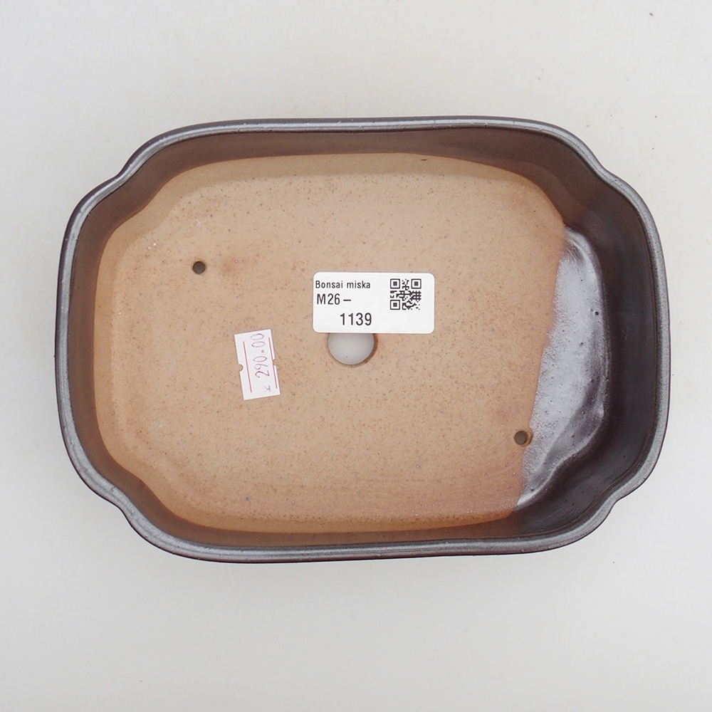 Ceramiczna miska na bonsai 18 x 13 x 5 cm, brązowa