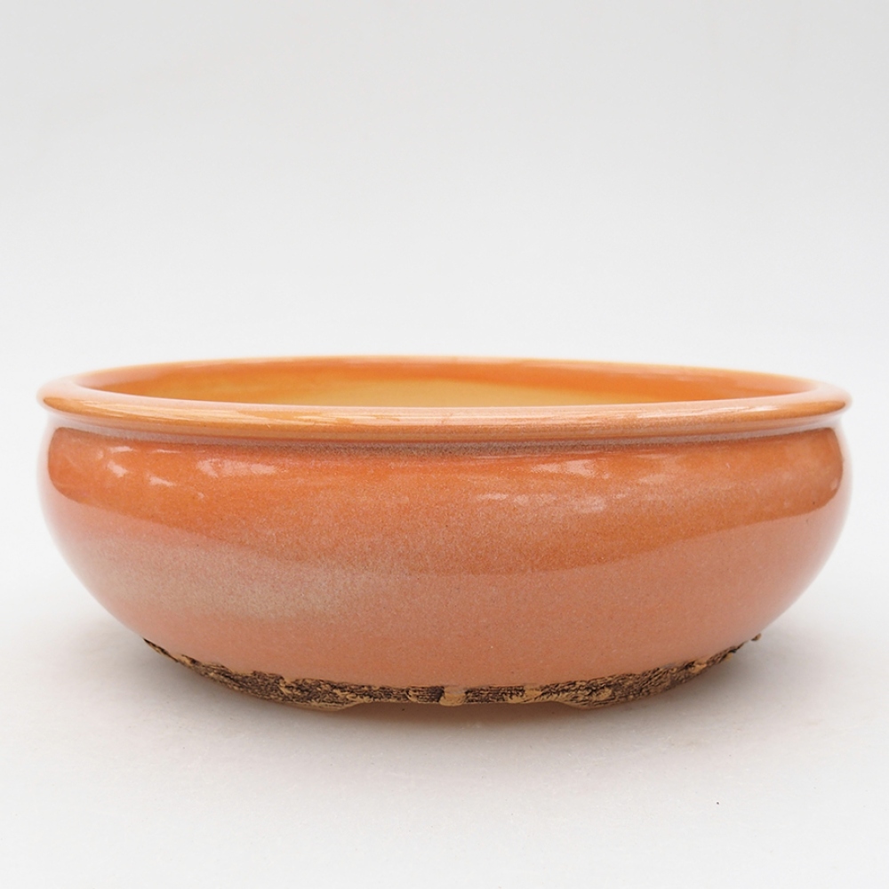 Ceramiczna miska bonsai 18 x 18 x 6 cm, kolor pomarańczowy