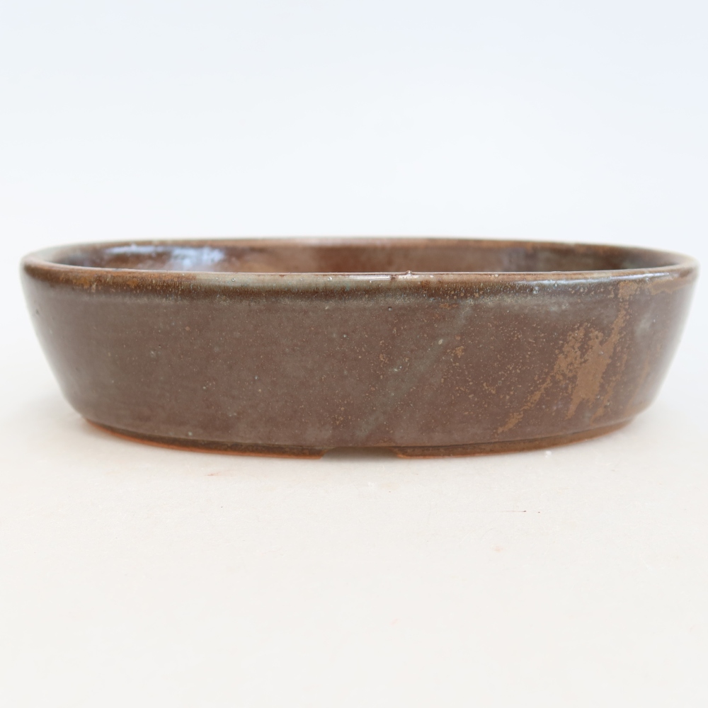 Ceramiczna miska do bonsai 18,5 x 13,5 x 4,5 cm, brązowa