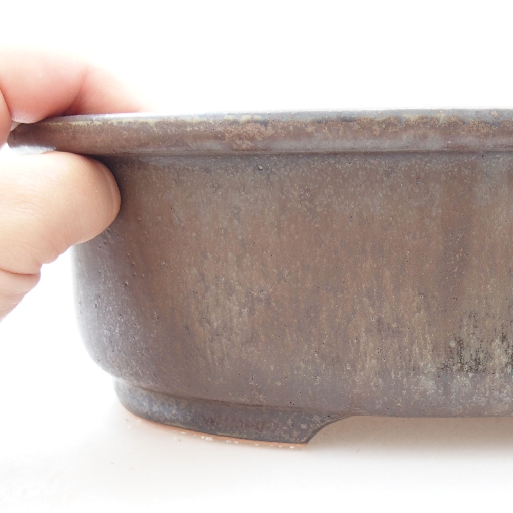 Ceramiczna miska bonsai 26 x 22 x 8 cm, kolor brązowy