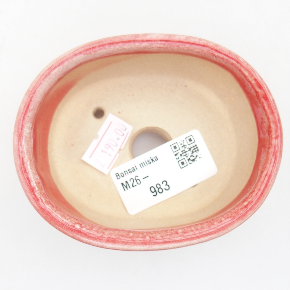 Ceramiczna miska do bonsai 9 x 7,5 x 3,5 cm, kolor czerwony