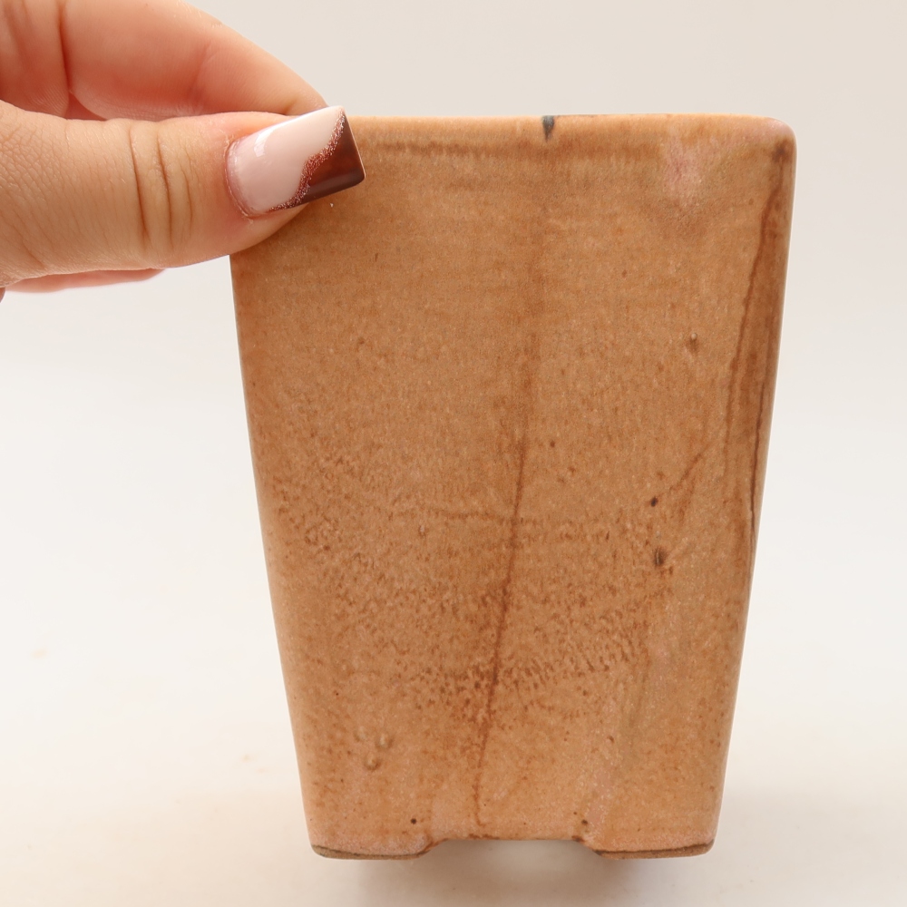 Ceramiczna miseczka do bonsai 8,5 x 8,5 x 11 cm, kolor różowy