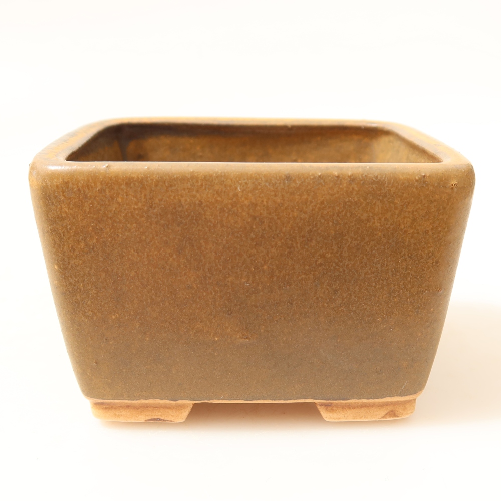 Ceramiczna miska do bonsai 8,5 x 8,5 x 5,5 cm, brązowa