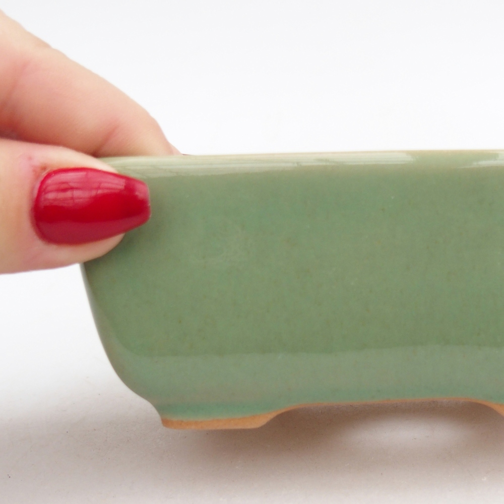 Ceramiczna miska do bonsai 10,5 x 7,5 x 4,5 cm, zielona