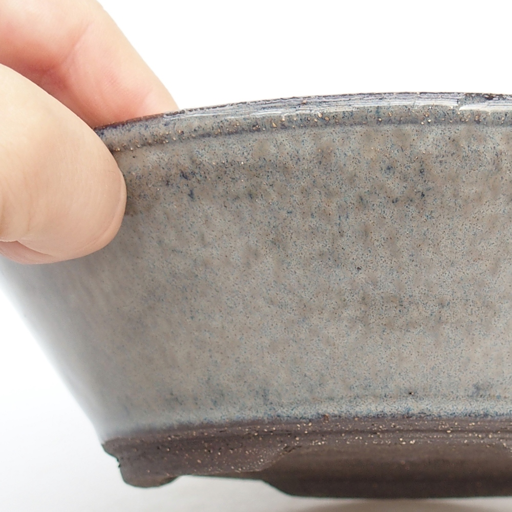 Ceramiczna miska na bonsai 19 x 19 x 6 cm, szara